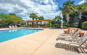 Poolside cabana and lounge area